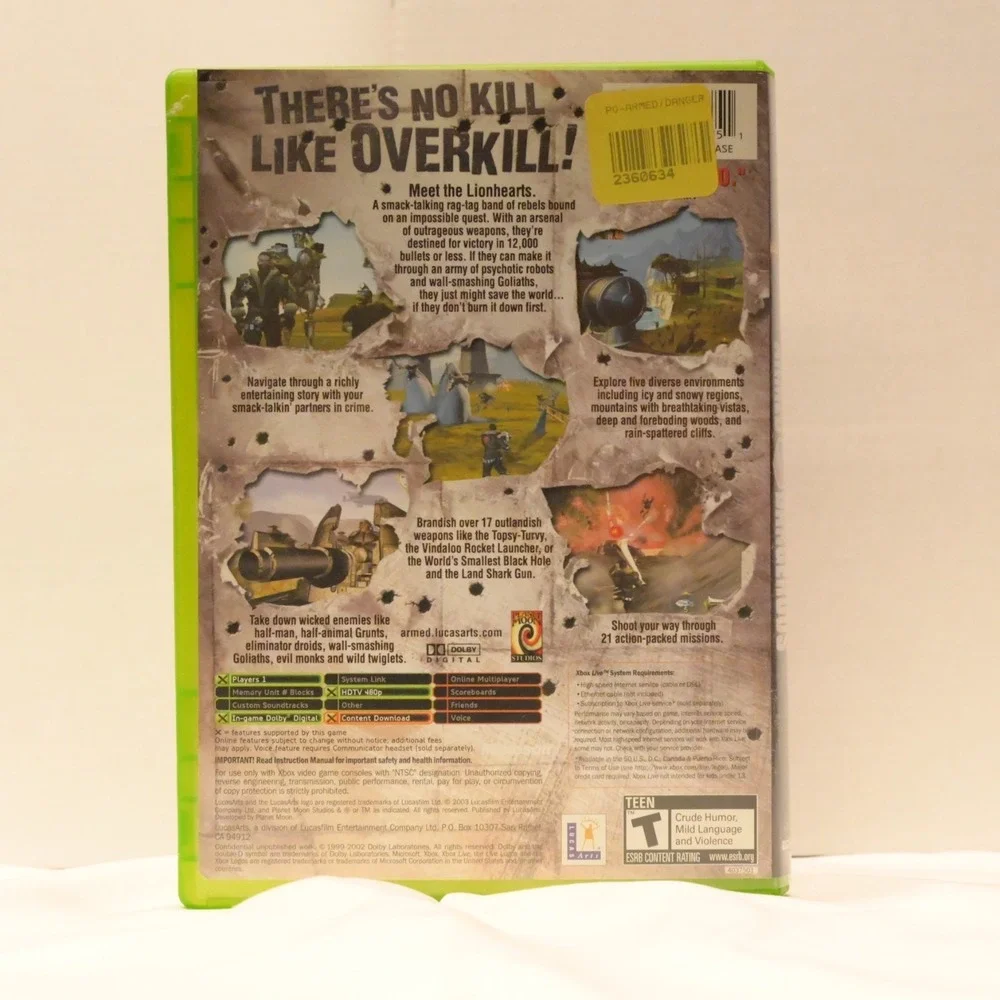 Armed and Dangerous Original Xbox Complete CIB Registration Card